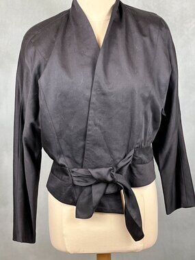 Vintage Balla Valentina for Vica Moda Black Wool Evening Jacket Size Medium